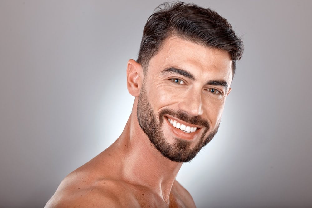 Handsome man's nose is proportional to his face shape.