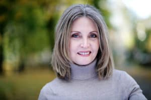 outdoors portrait of an attractive older woman