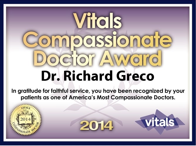Vitals Compassionate Doctor 2014 award