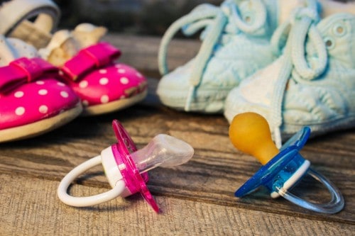 Children's shoes and pacifiers