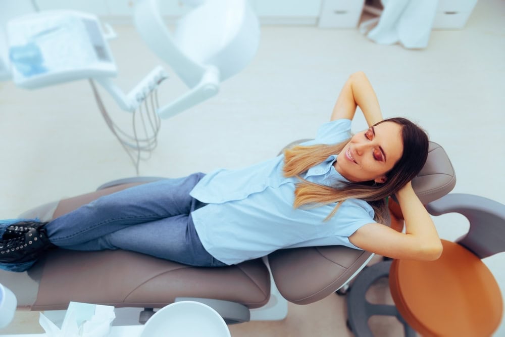 Woman enjoying sedation dental visit in Seattle, WA